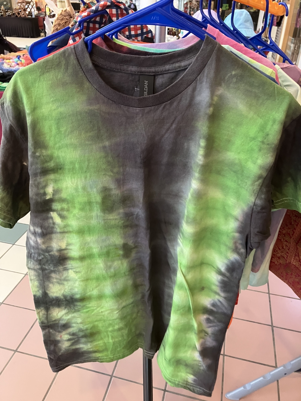 Gildan Tie-Dye Short Sleeve Tee - Green, Black